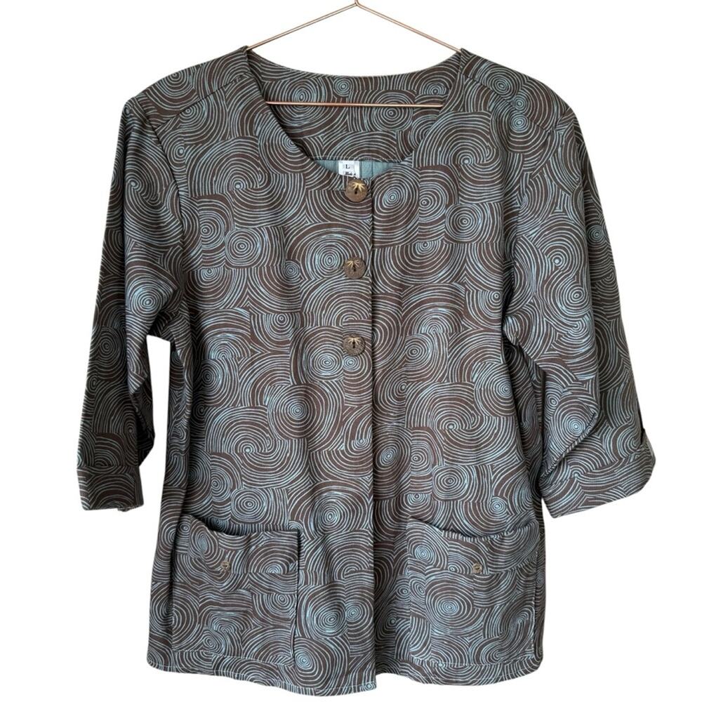 Harmony Art Garden's Of California Women's Jacket Size Large Organic Cotton NWT